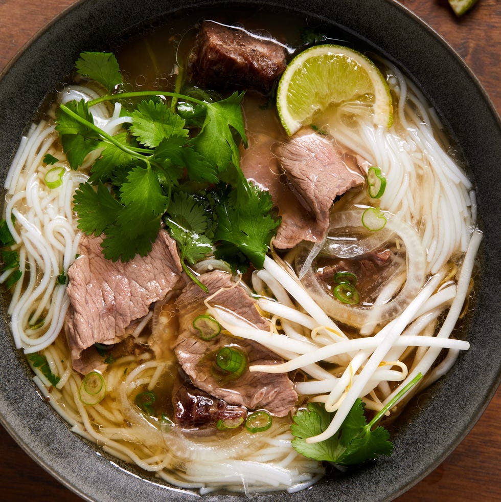 instant pot pho with cilantro and lime