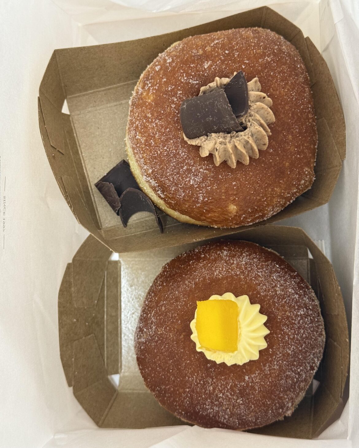 Chocolate & Mango doughnuts from 뚜레쥬르 (TOUS les JOURS)