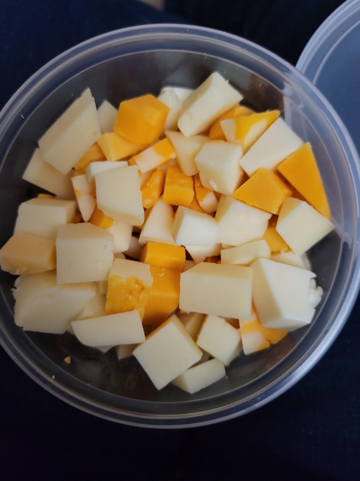 Mm assorted cheese cubes.