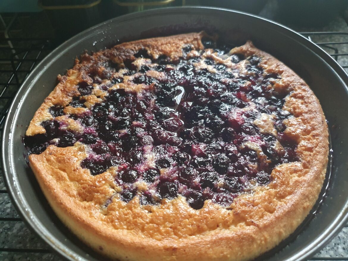 Homemade blueberry cobbler