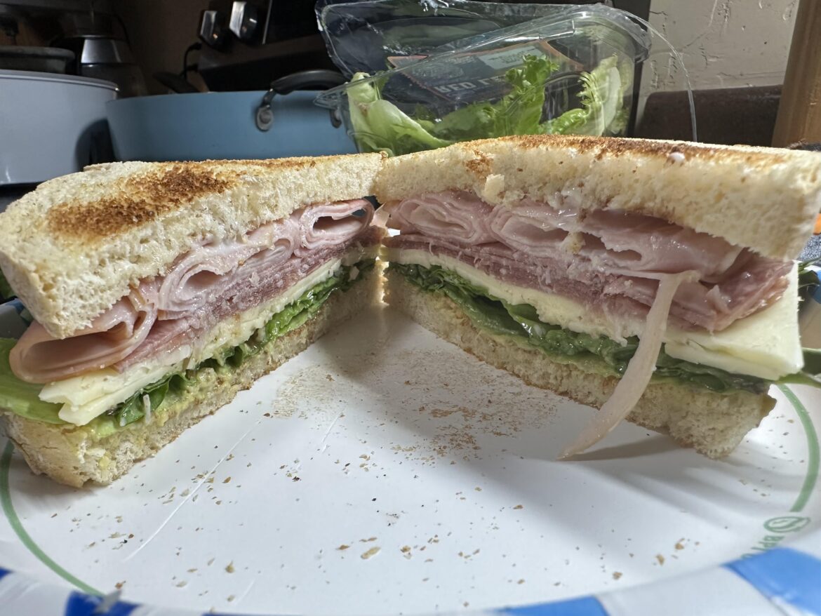 Lunch today. Ham and turkey with salami and prosciutto