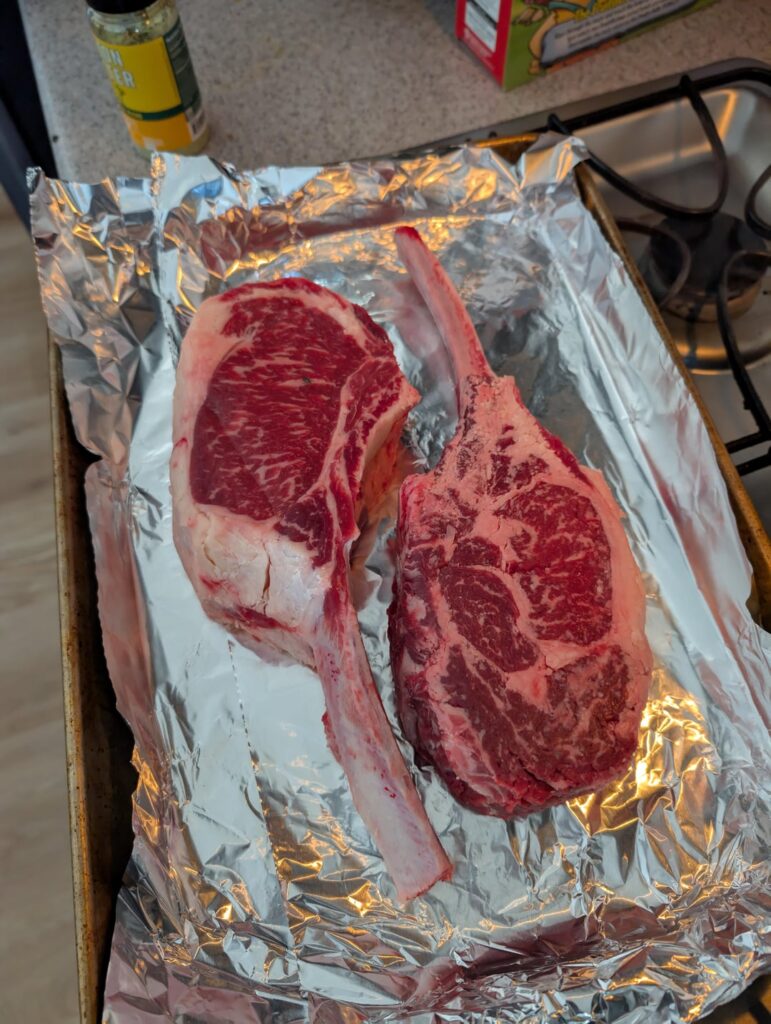 Tomahawk Ribeye using my new charcoal grill
