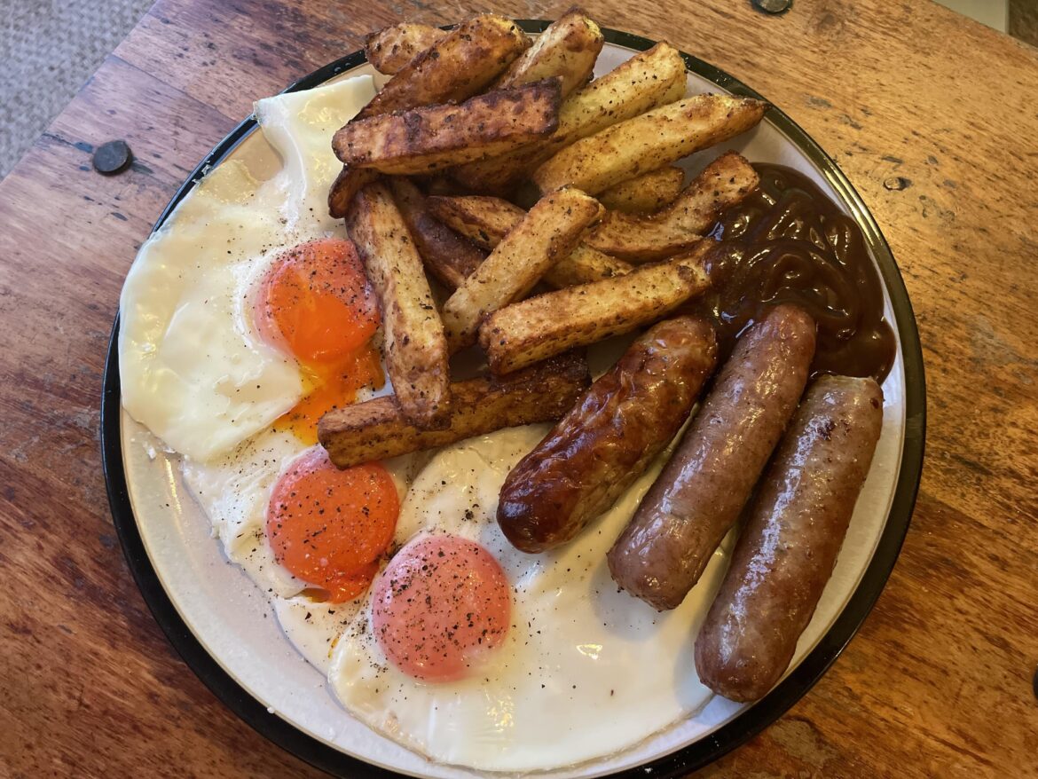 Sausage Egg & Chips with HP