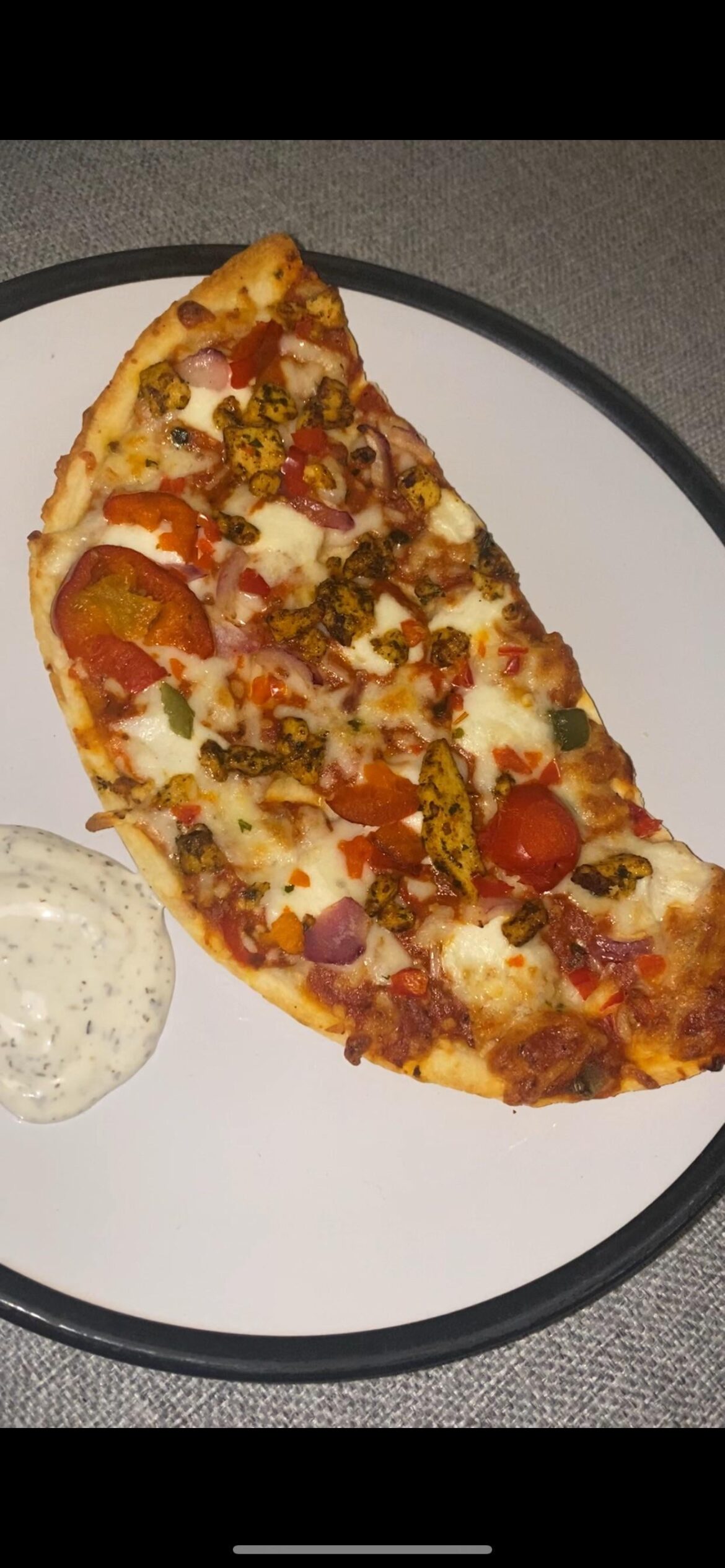 Late night snack, I cut my frozen pizzas in half as I only eat them for a snack not a meal, so that cost me 75p!!!!