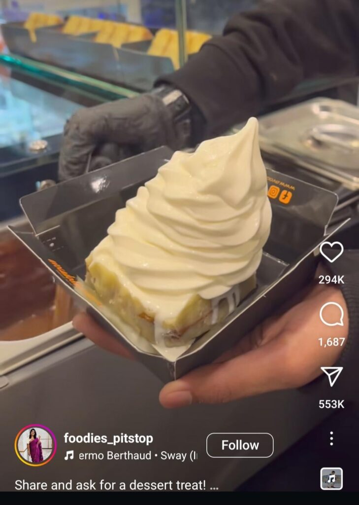What is the ice cream on?
