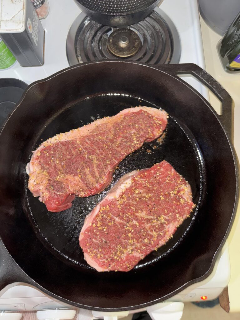 First time doing NY Strips at Home!