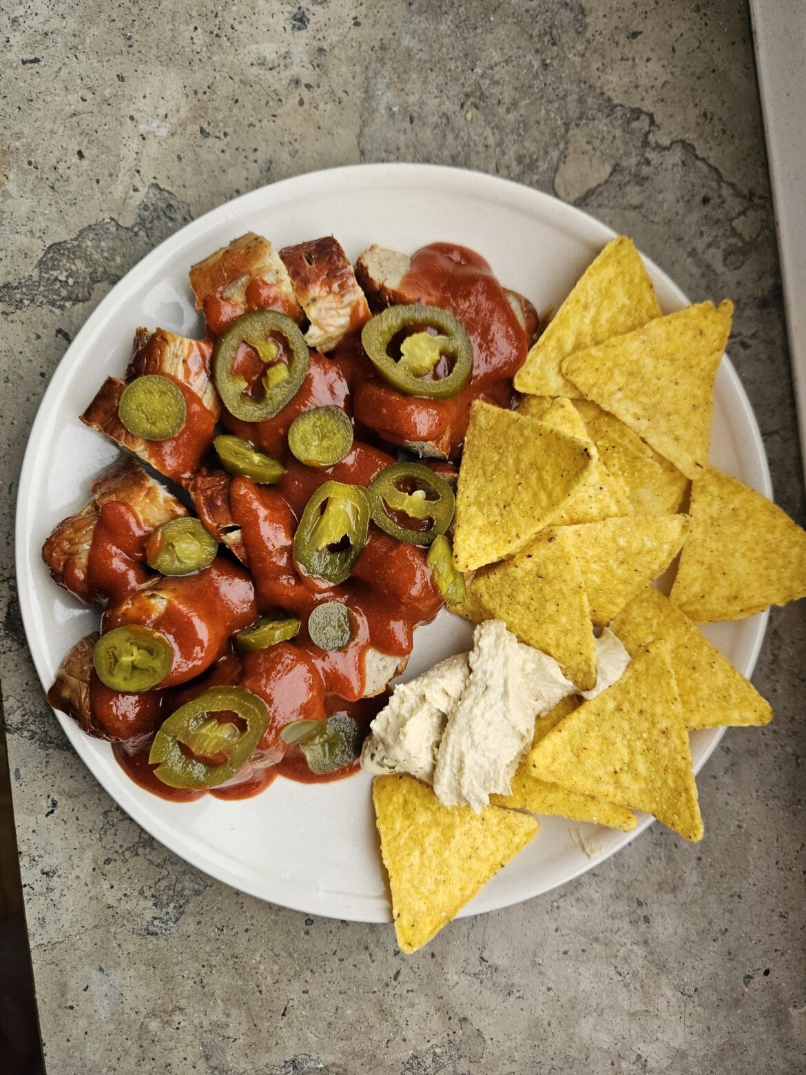 Eating German Currywurst