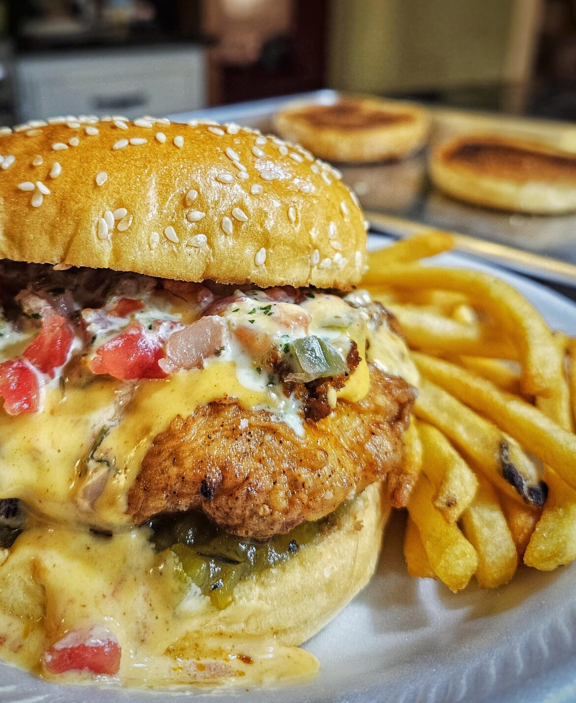 Tex Mex fried chicken sandwich.