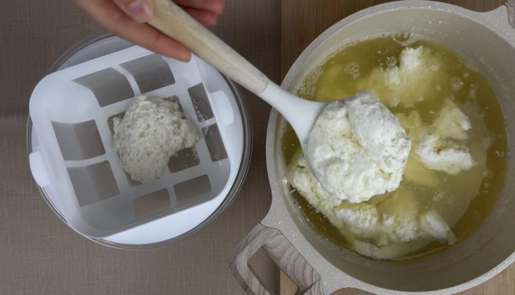 Made homemade cottage cheese in just 15 minutes—just milk and lemon juice. Turned out pretty good!
