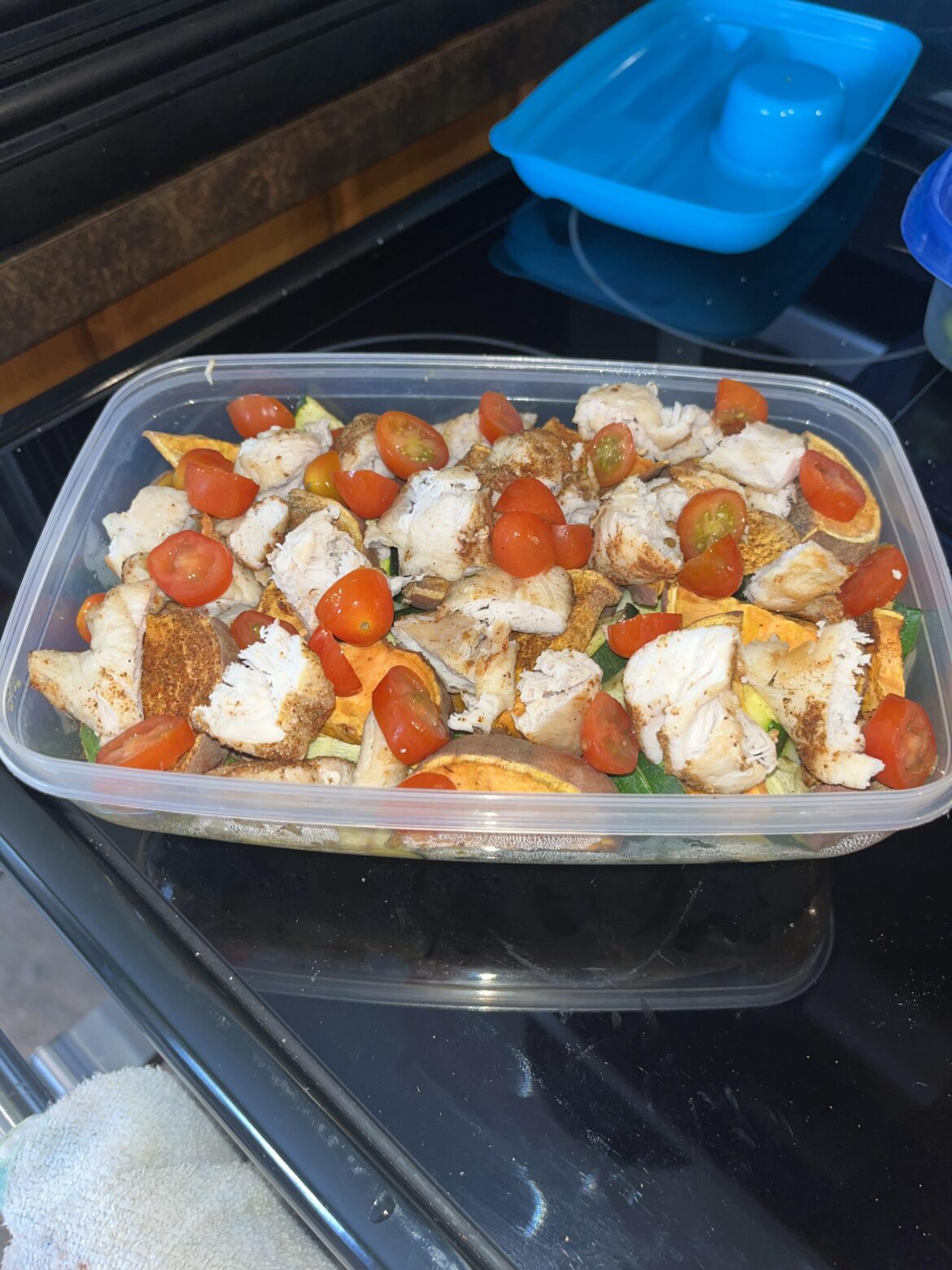 Chicken veggie potato bowl