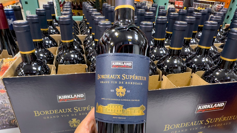 Bottles of Kirkland Signature Bordeaux