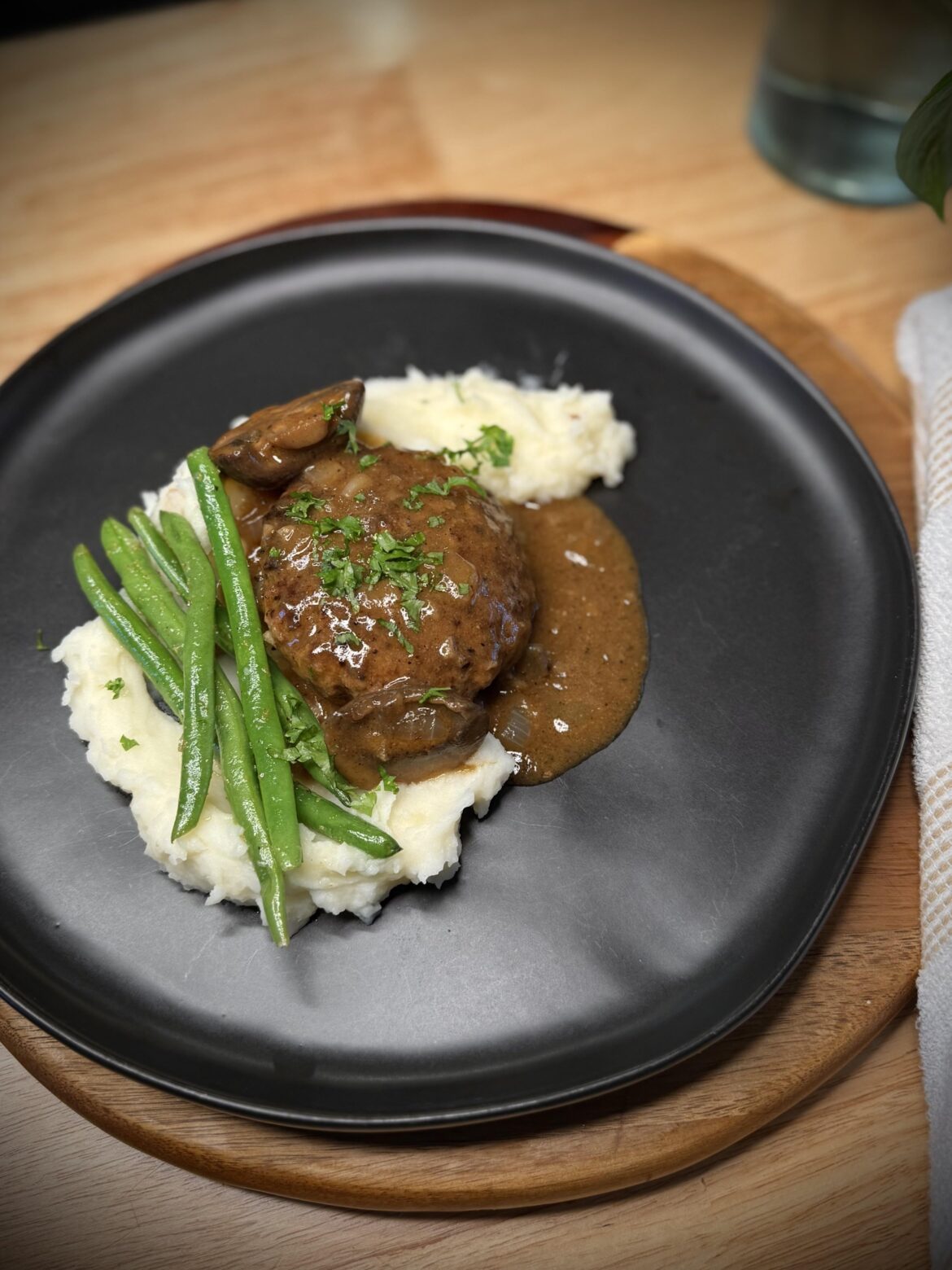 Homemade salisbury steak I cooked for my family.