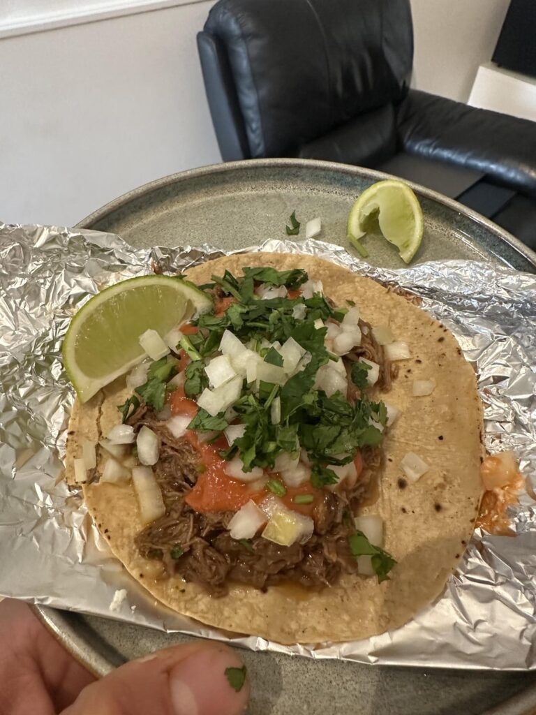 Beef tacos and chipotle Salsa