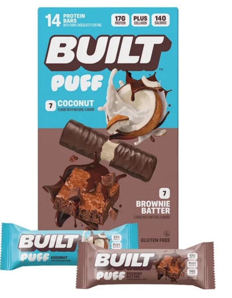 Built Puff Bars - A Chewy, High Protein Three Musketeers