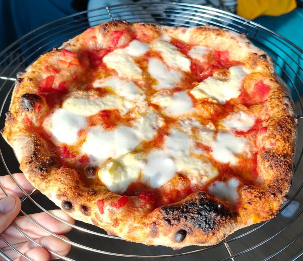 60h pizza dough cooked with electronical oven (Spice Diavola)