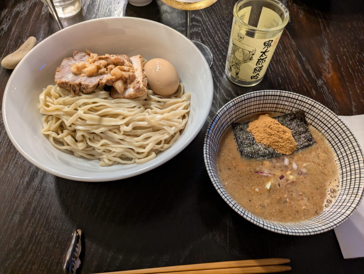 Homemade tonkotsu gyokai tsukemen