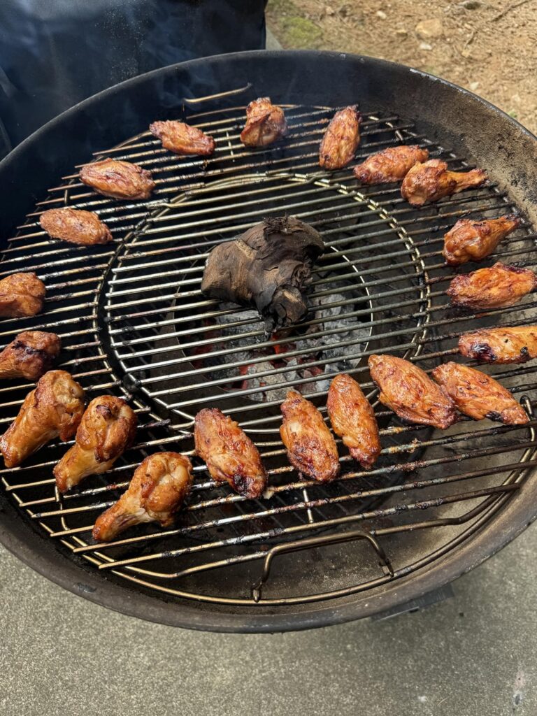 Smoked some garlic hot wings
