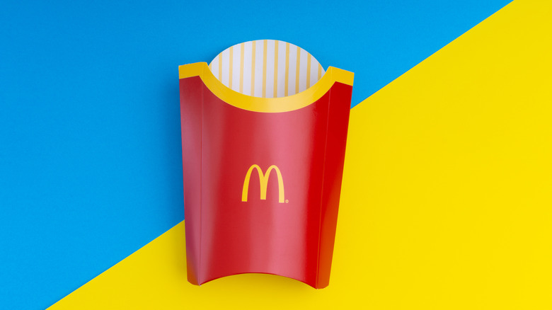 empty mcdonald's fry container