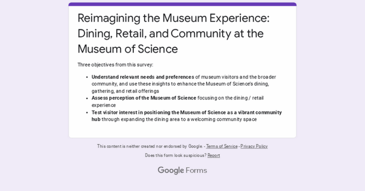 Project seeking your input on museums’ cafe