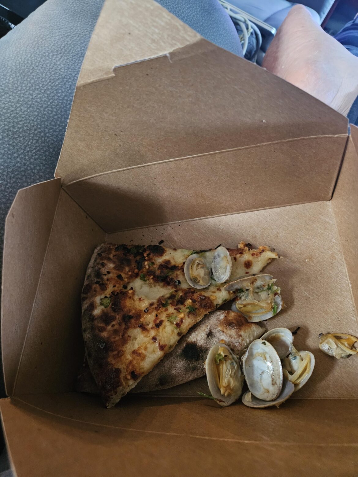 Clam Pizza WITH SHELL and Super Spicy peppers