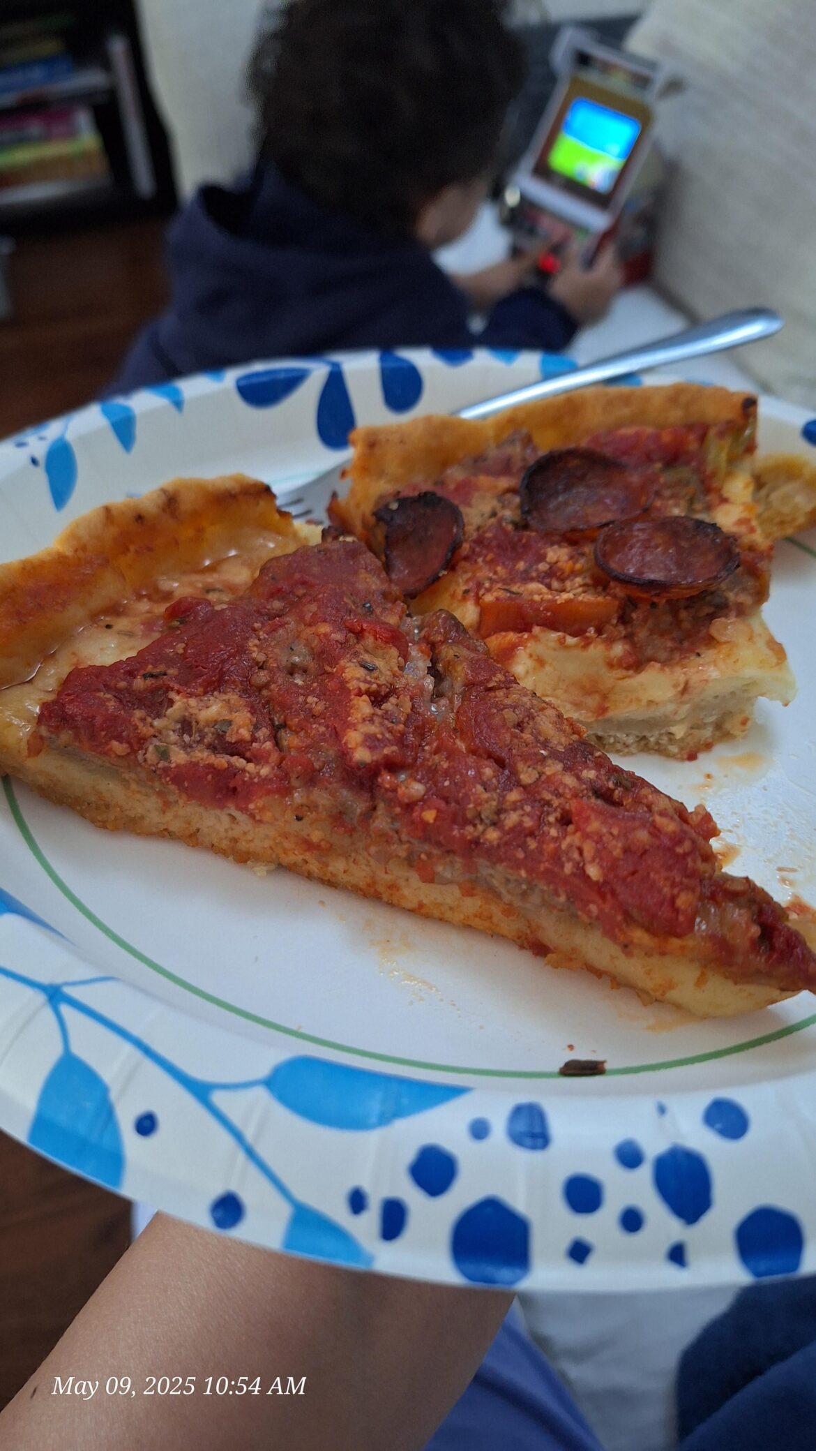 The Lou Malnati's not so deep dish pizza anymore.