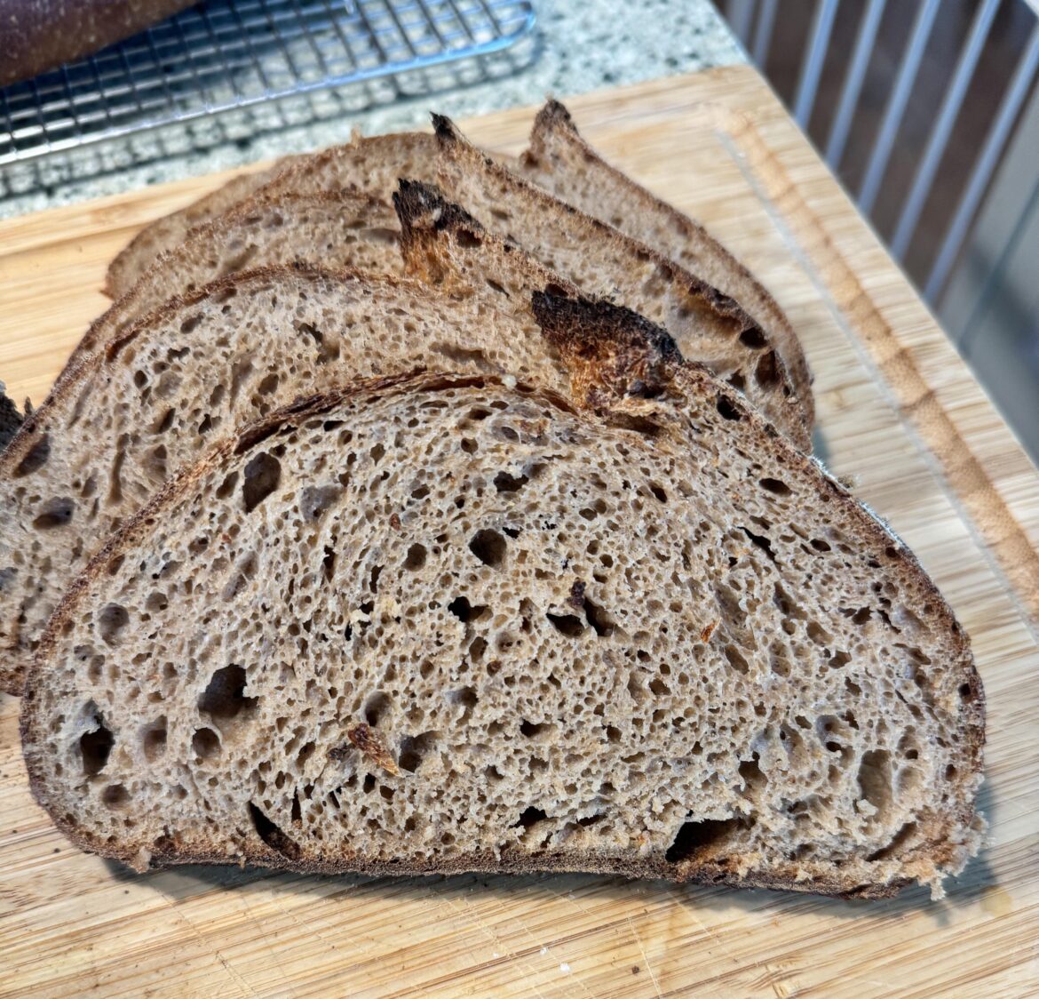 100% whole wheat loaf - first attempt, pretty pleased
