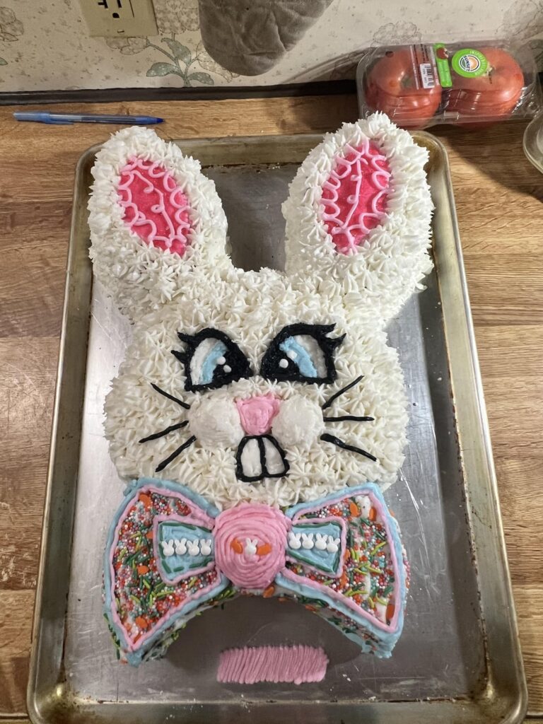 Vintage Easter bunny cake