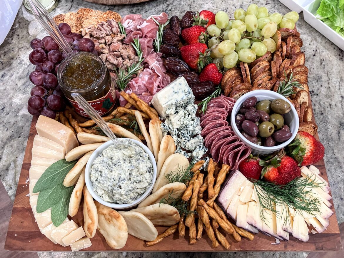 It’s a tough call, but I think the local jalapeño peach jelly might be my favorite thing on this board I assembled for friends