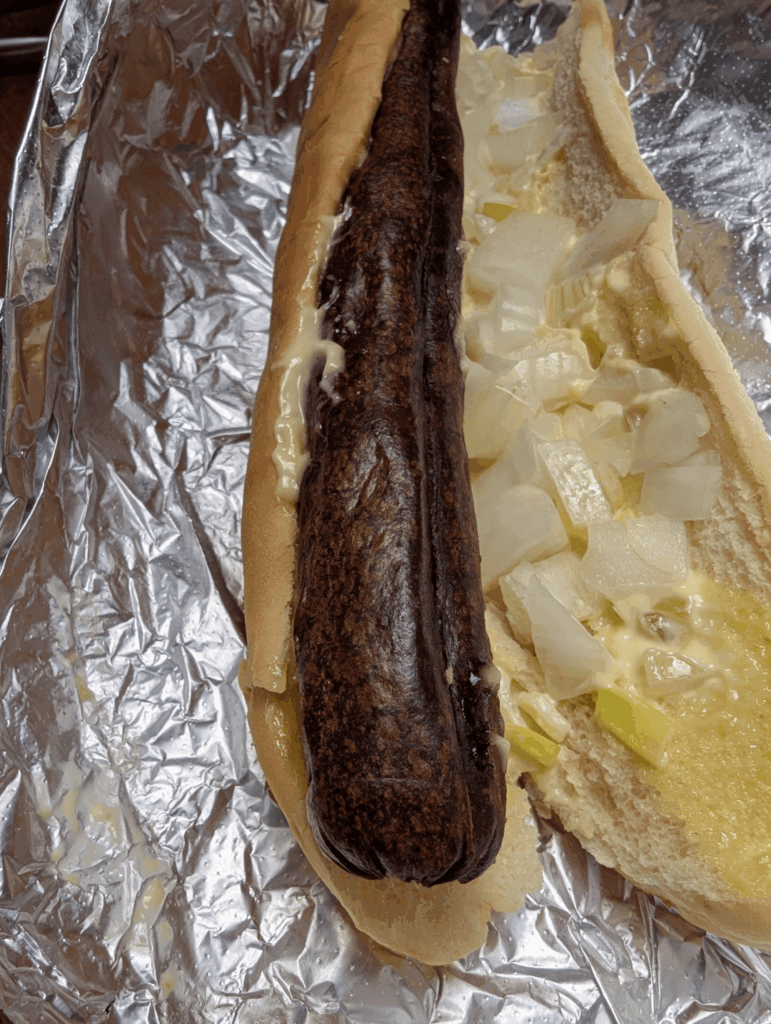 Hotdog or leather, paid $17.00 for a foot long.