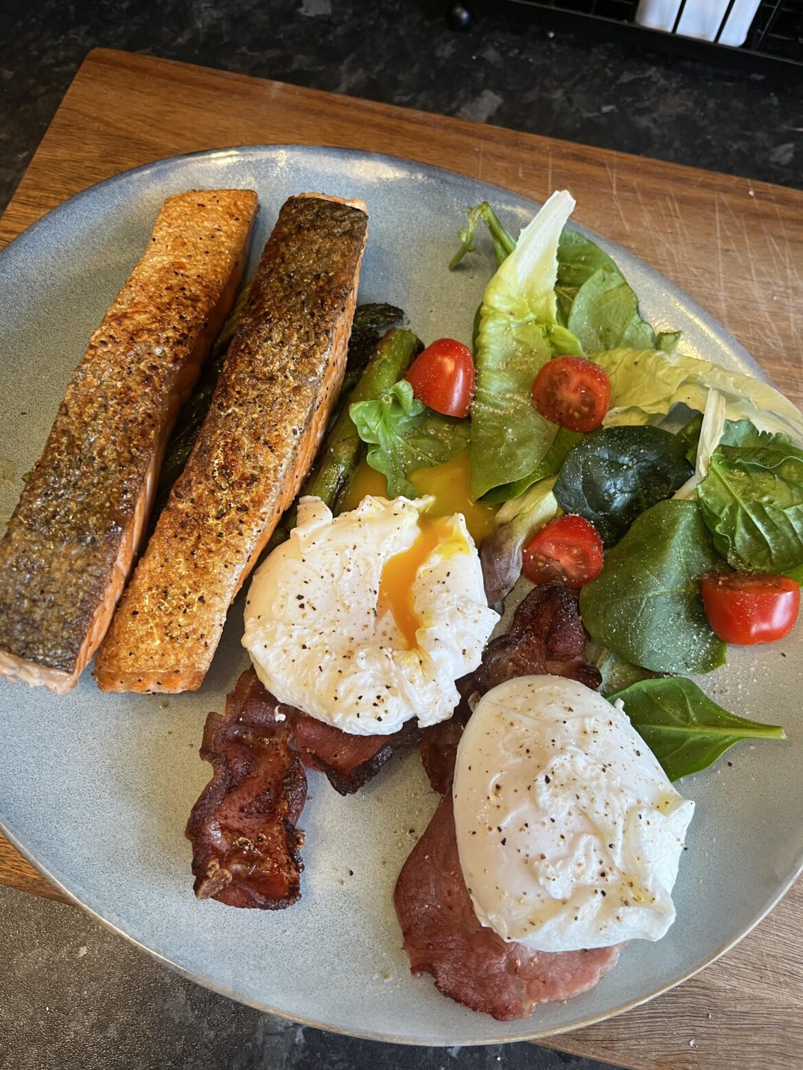 Salmon, low carb diet.