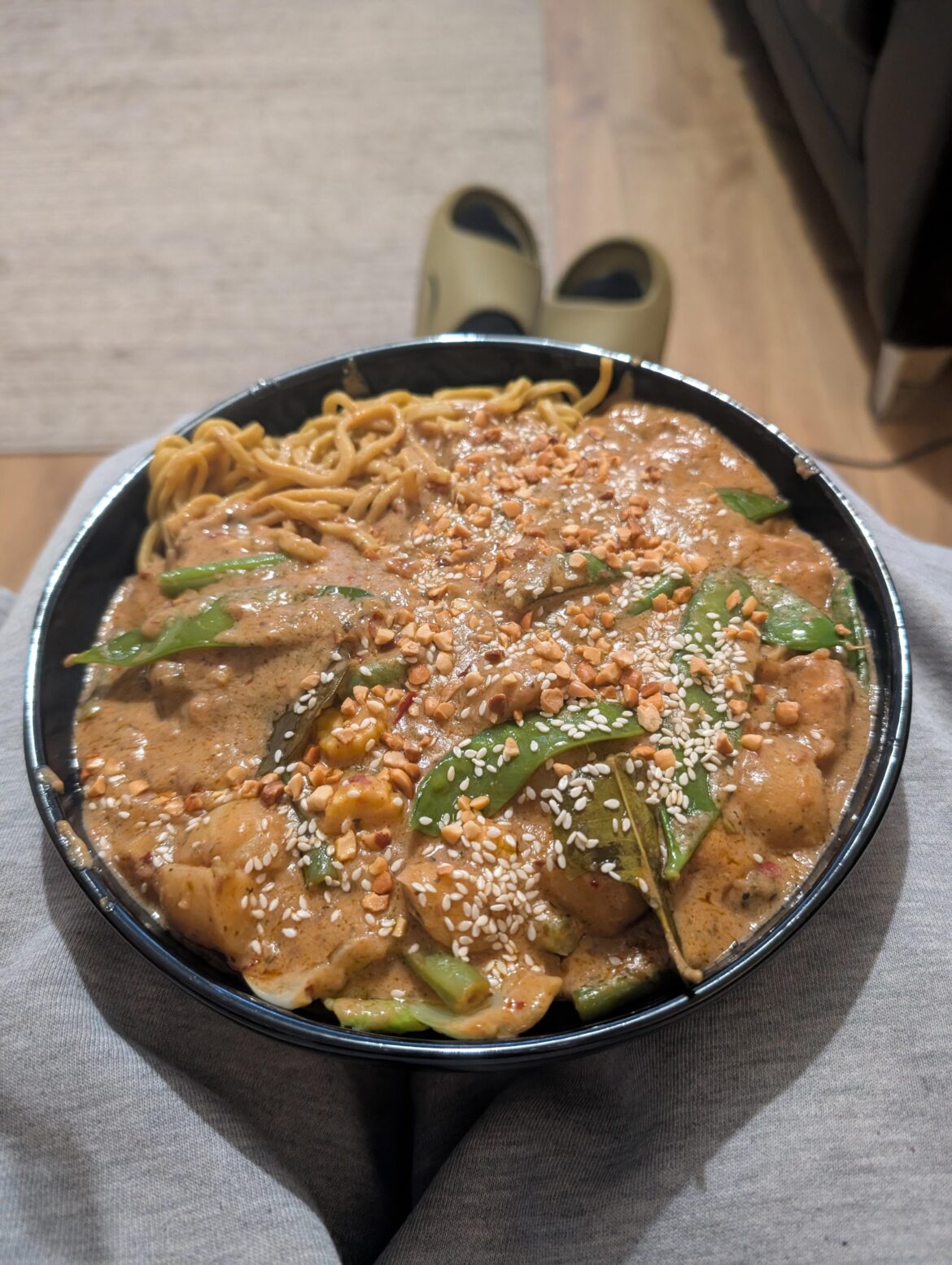 Made myself a Massaman curry with egg noodles to load up for my 10K tomorrow