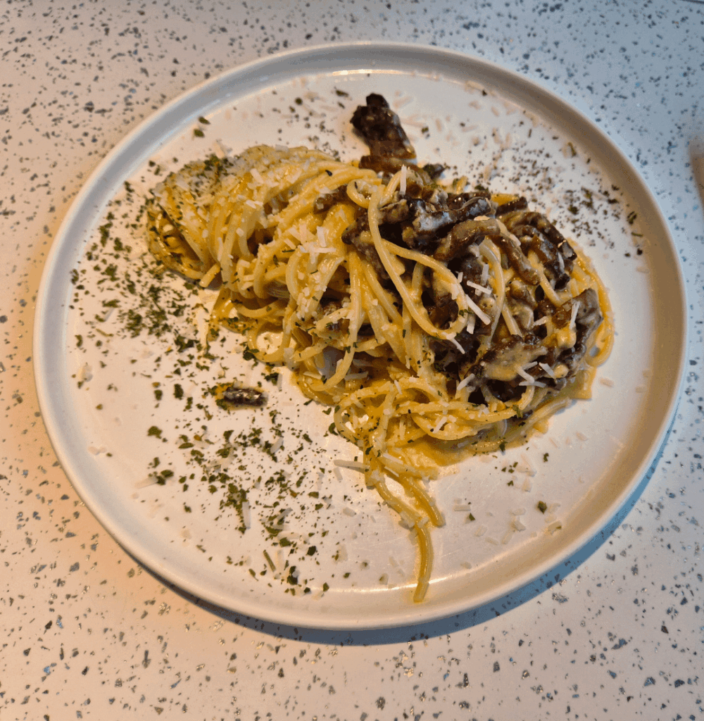 Finally having authentic carbonara today