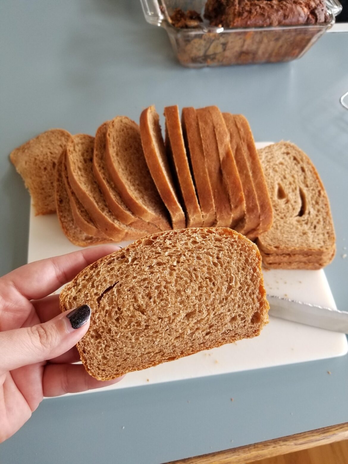 Not perfect, but finally got a whole wheat loaf that worked!