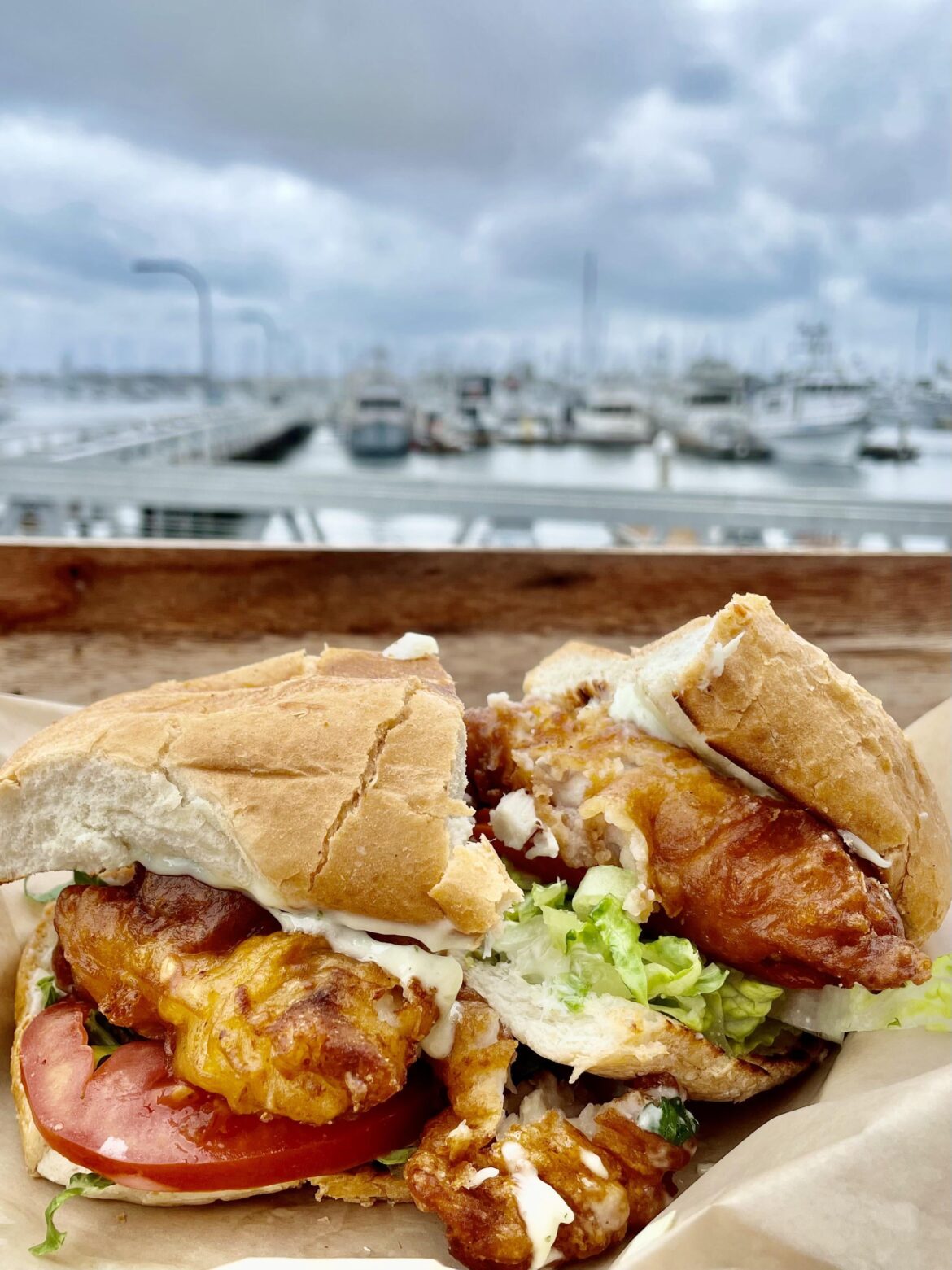 Fried rockfish sandwich