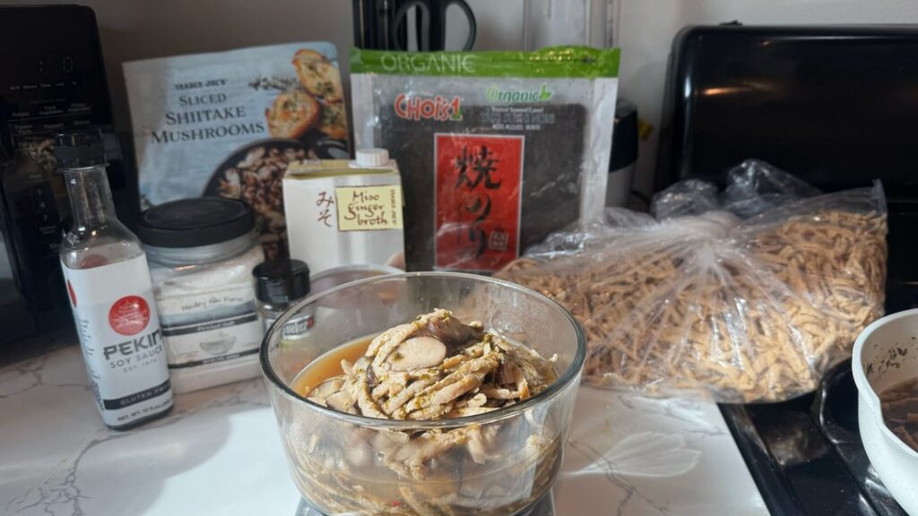 High protein say grace miso soup. 427 calories, 60g of protein