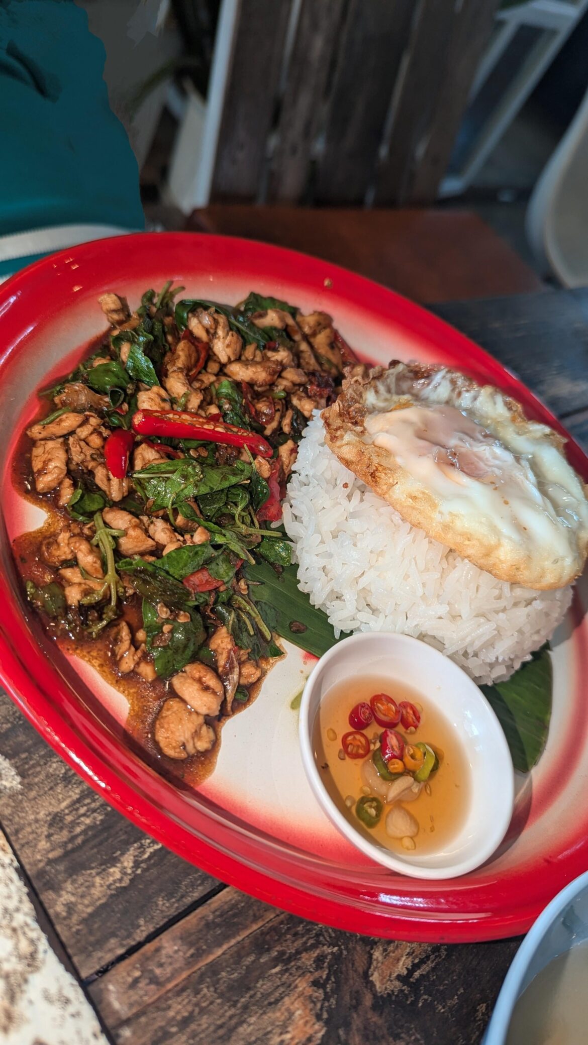 Spicy Pad Krapow with fried egg [oc]