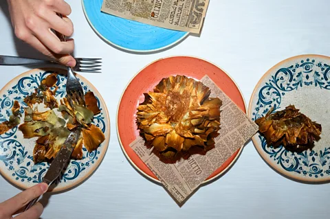 Maurizio Fiorino The carciofo alla giudia is the shining emblem of Roman Jewish cuisine (Credit: Maurizio Fiorino)
