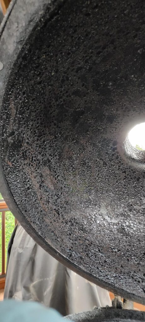 How do I clean up this gunk on inside of my dome