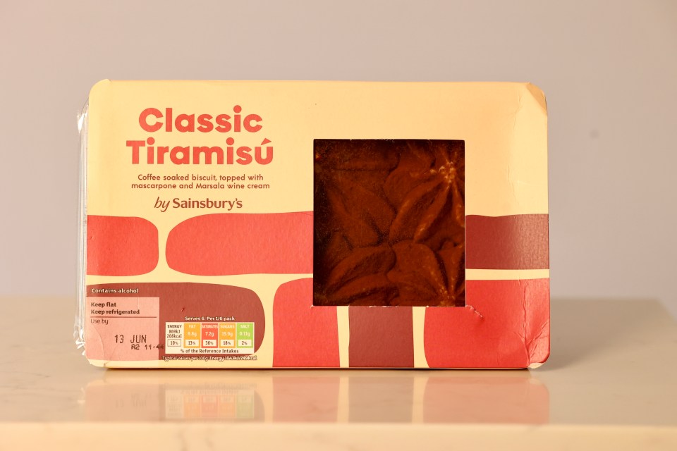 Sainsbury's Classic Tiramisu package.
