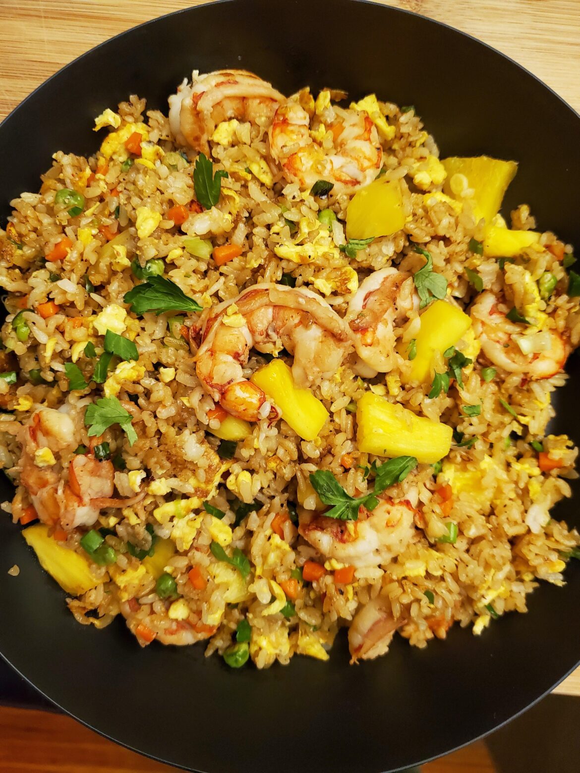 Pineapple Shrimp Fried Rice. [Oc]