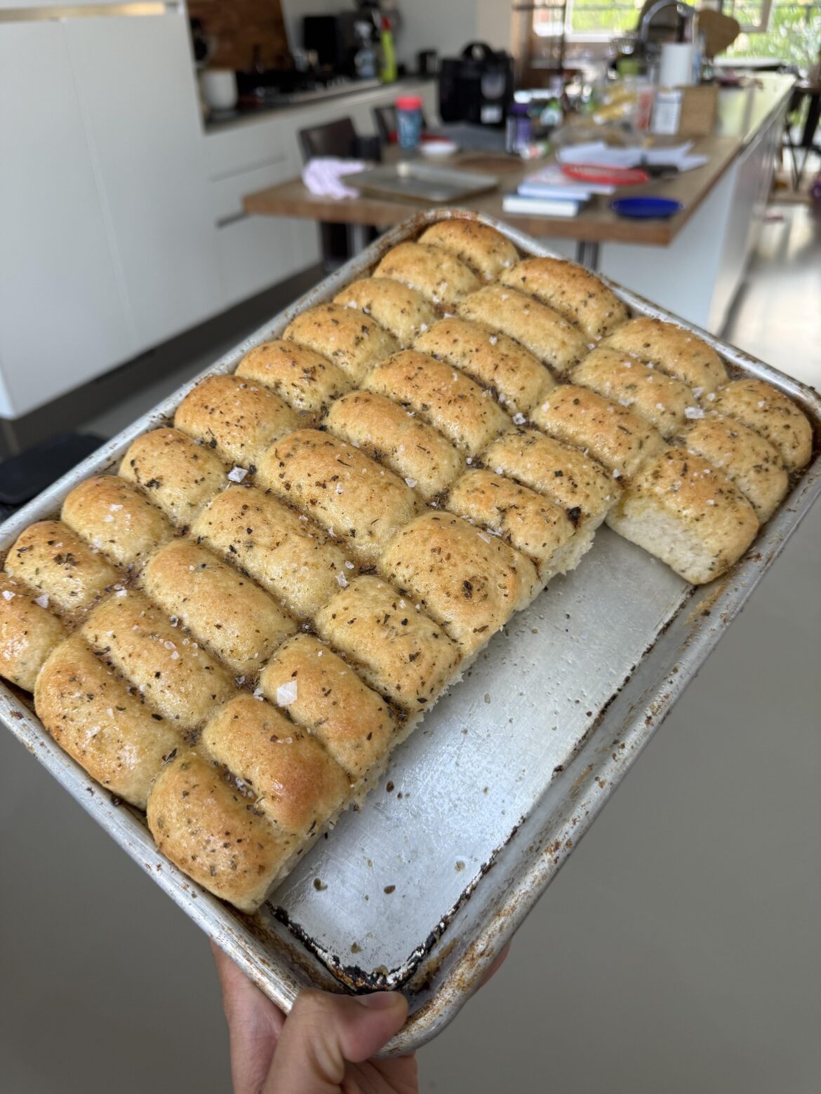 Pillowy-soft garlic breadsticks