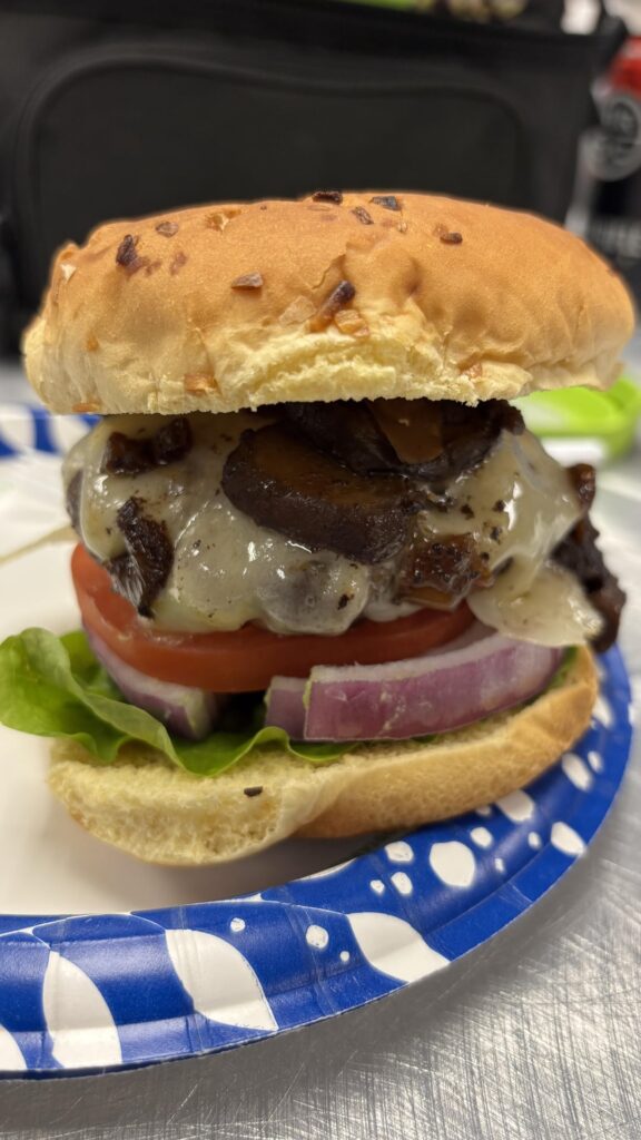 Home made Swiss burger