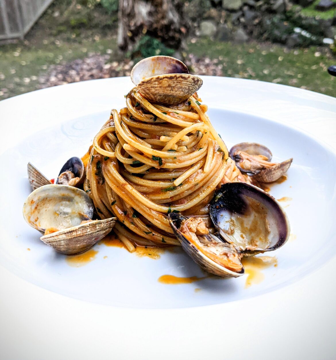 Homemade Spaghetti alle Vongole with Nduja