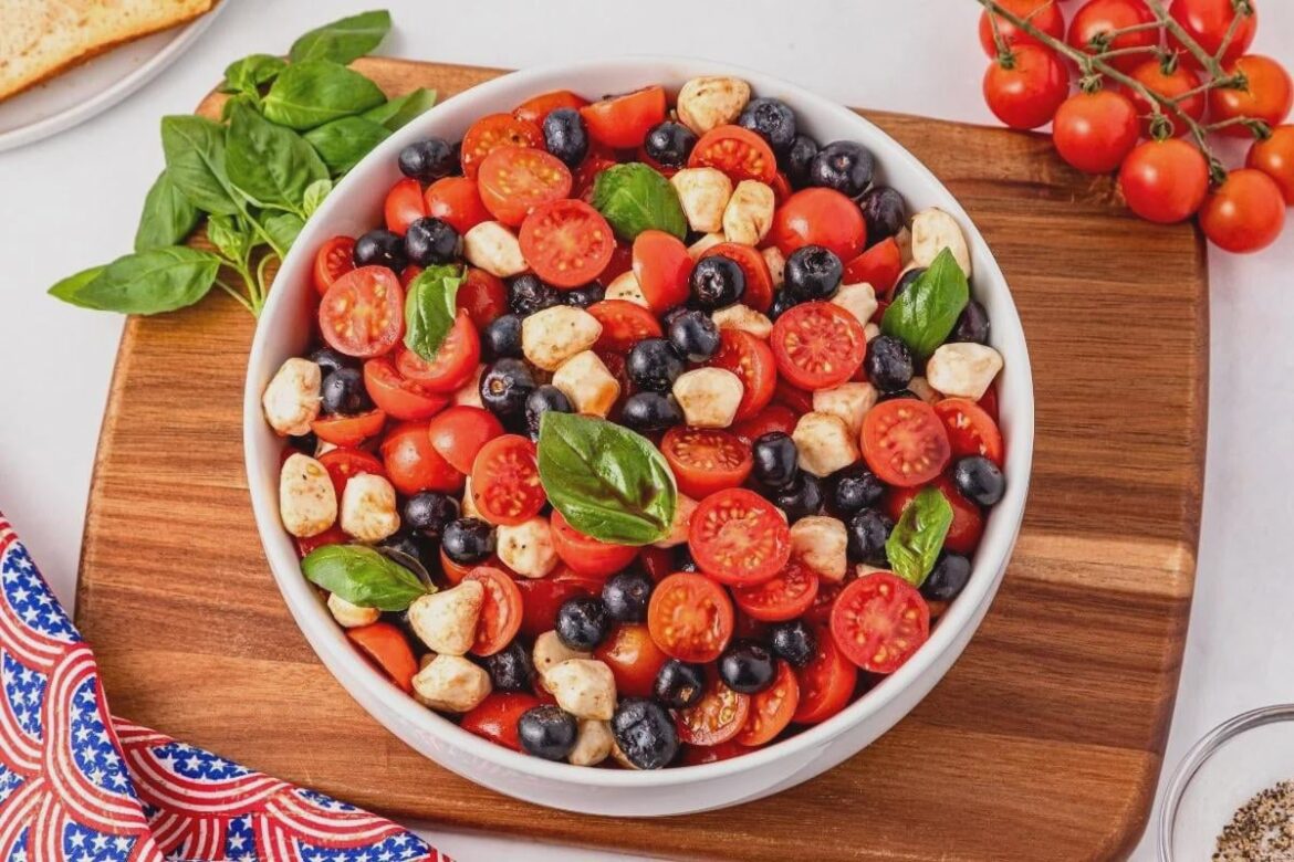 4th of July Blueberry Caprese Salad