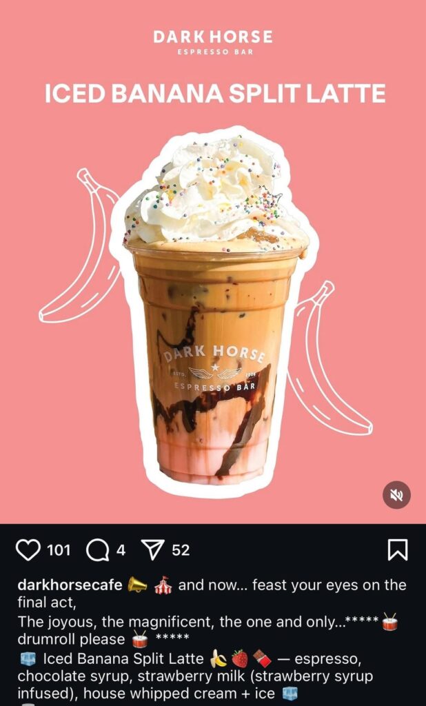 How many calories in this latte with strawberry milk?