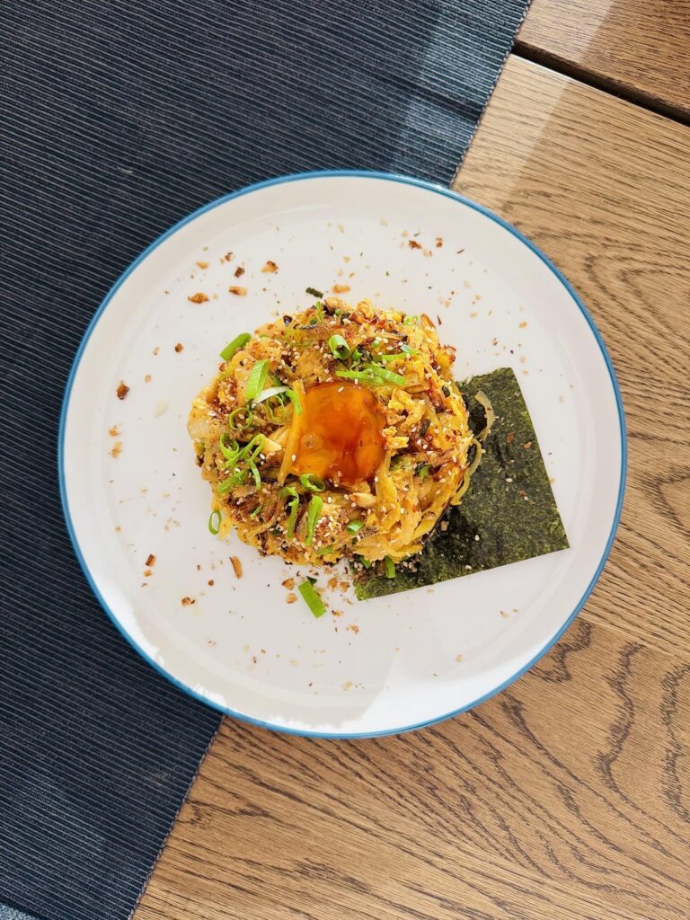 portuguese cod “à brás” cooked in miso-dashi broth