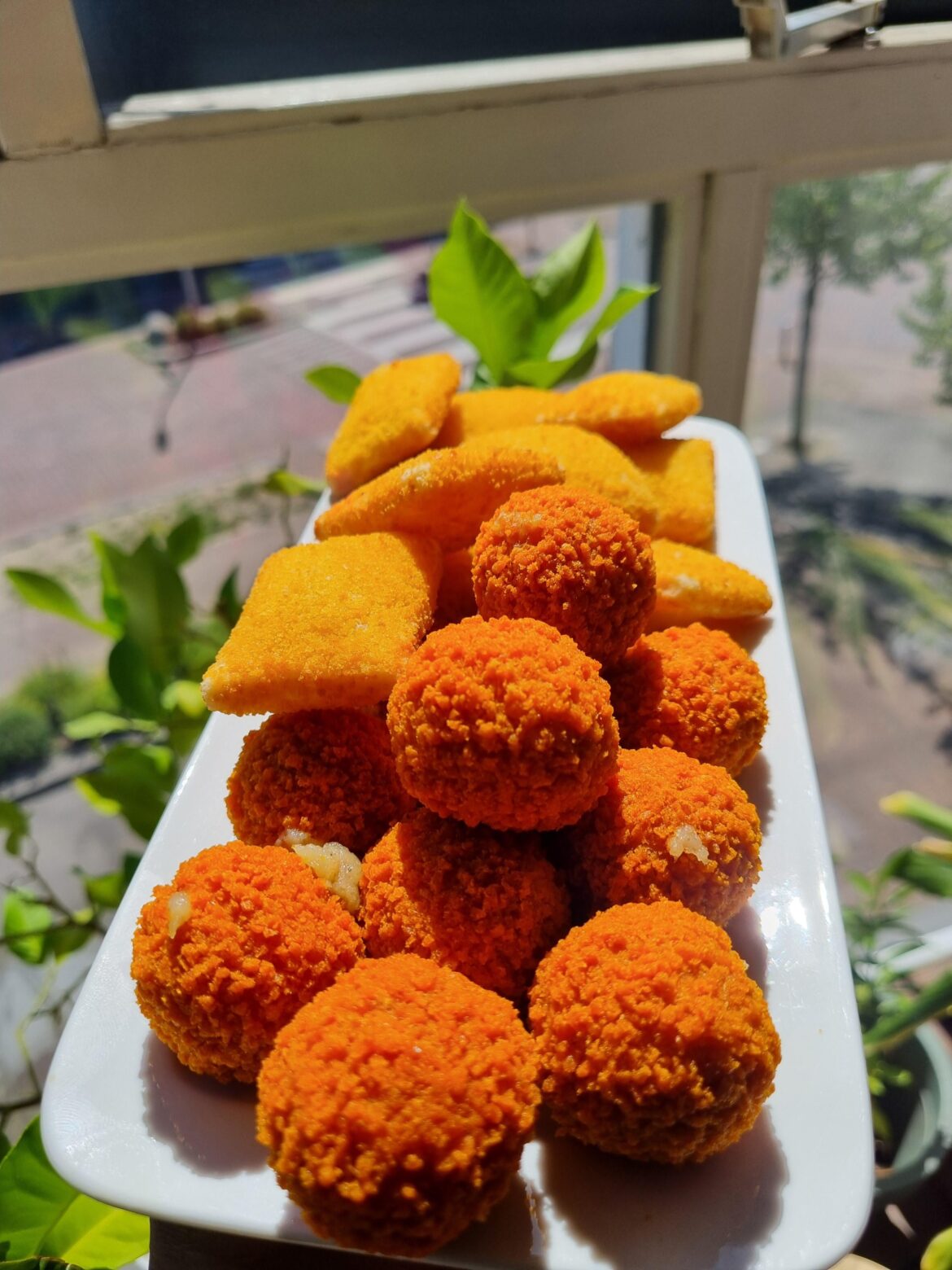 Dutch cheese souffle and bitterballen