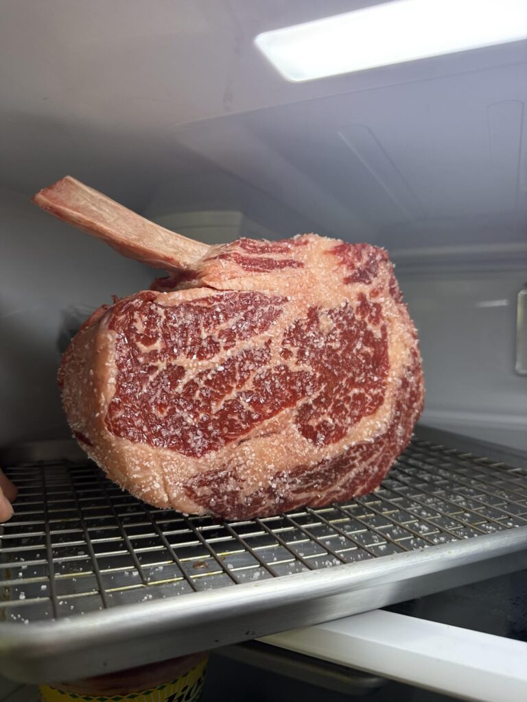 Reverse sear on a thick cowboy steak, how’d I do?