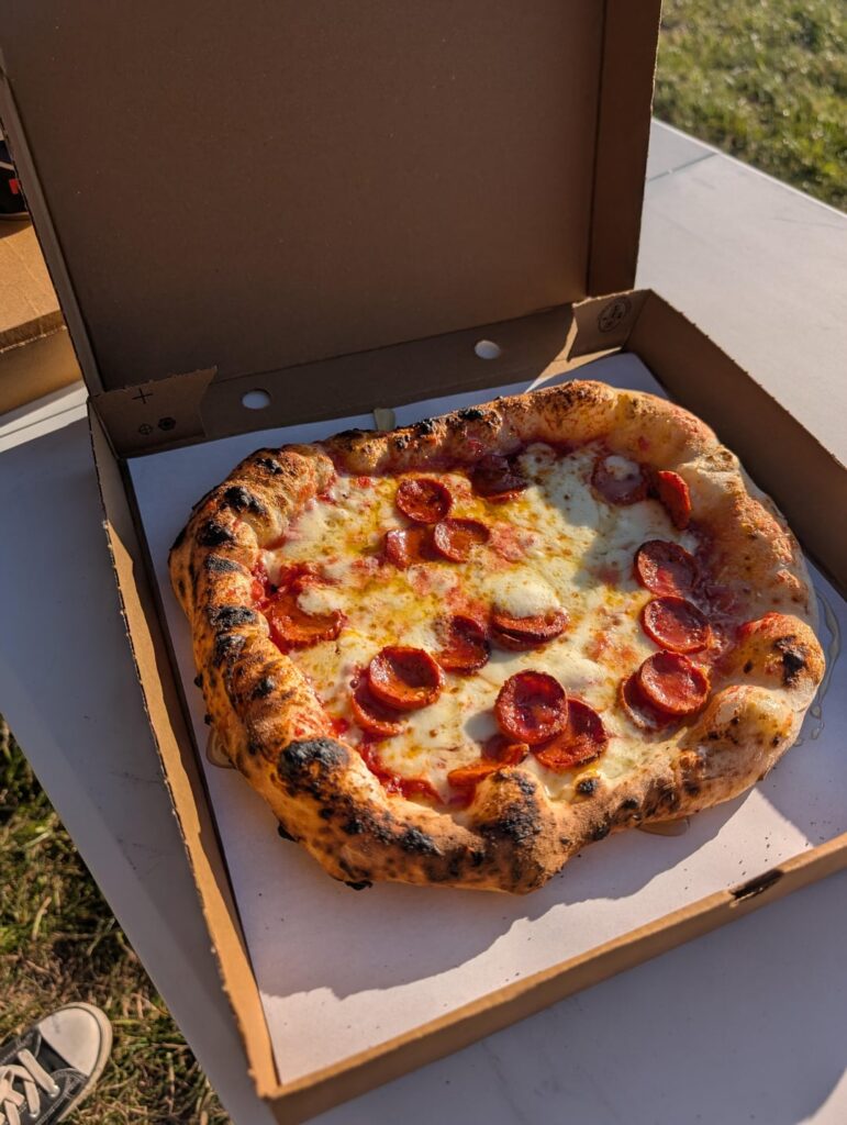 Pepperoni and honey drizzle