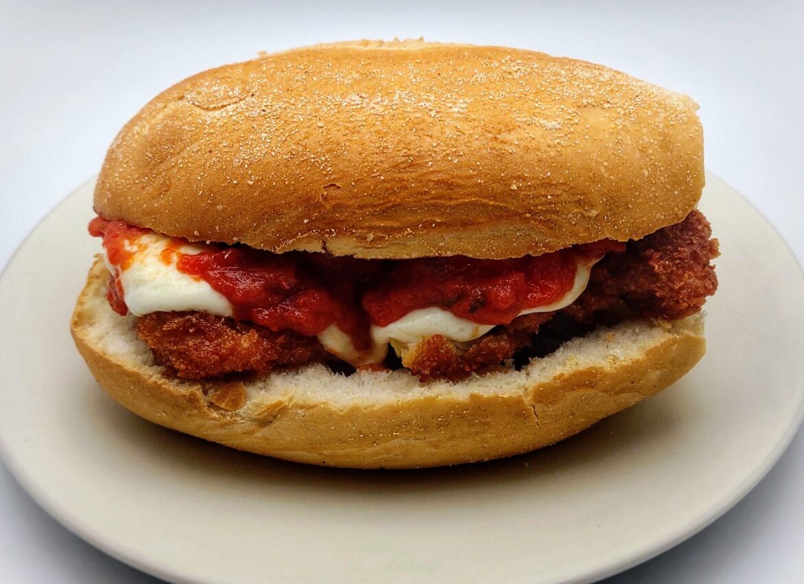 Homemade chicken parm sandwich